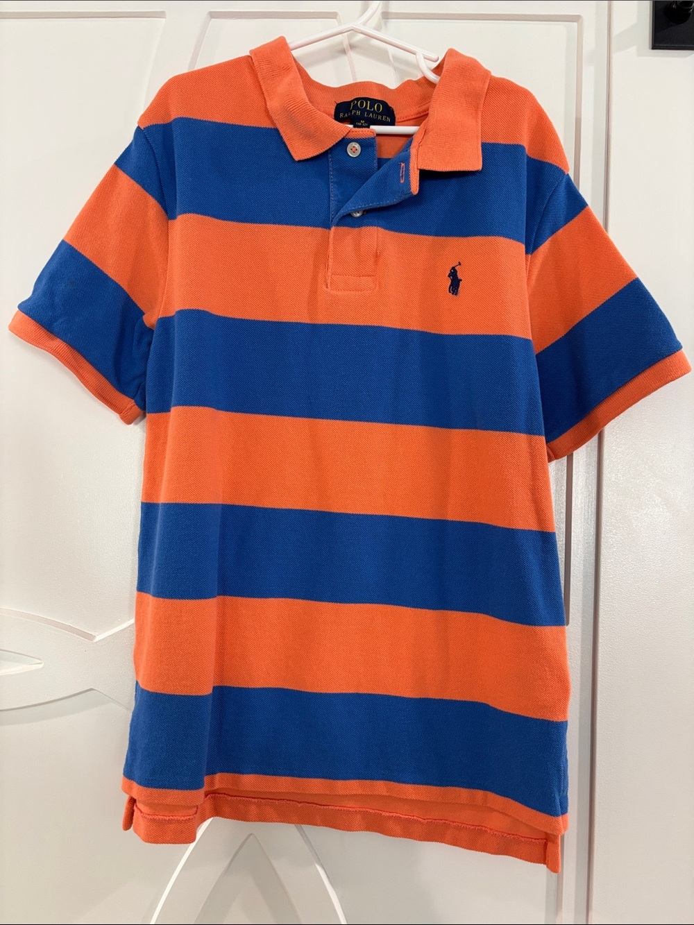 Polo by Ralph Lauren Orange & Blue Striped Kids Polo